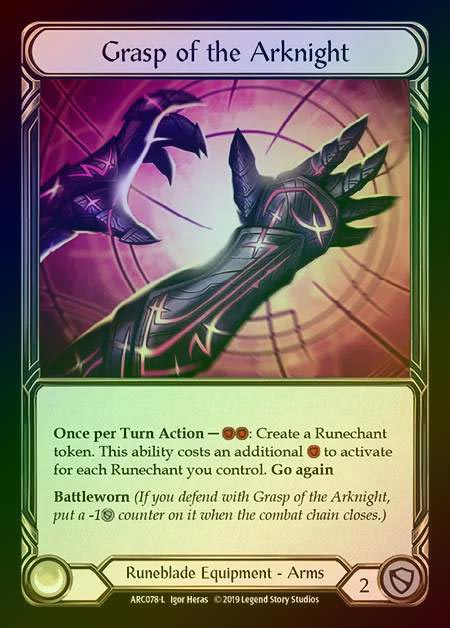 【CF】[Runeblade] Grasp of the Arknight [1st-ARC078-L] Cold Foil