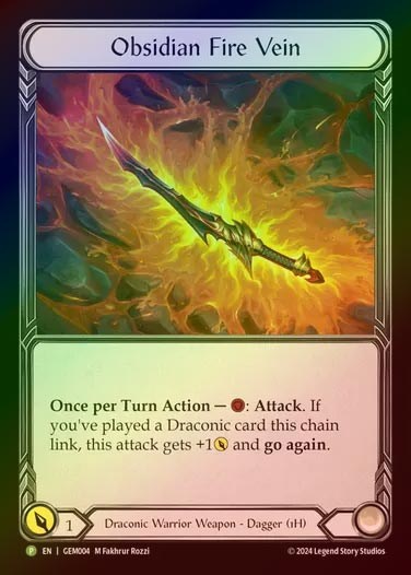 【CF】【EN】[Draconic Warrior] 黒曜の炎脈/Obsidian Fire Vein [GEM004-P]