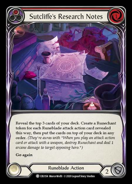[Runeblade] Sutcliffe's Research Notes (red) [1st-CRU_154-C]