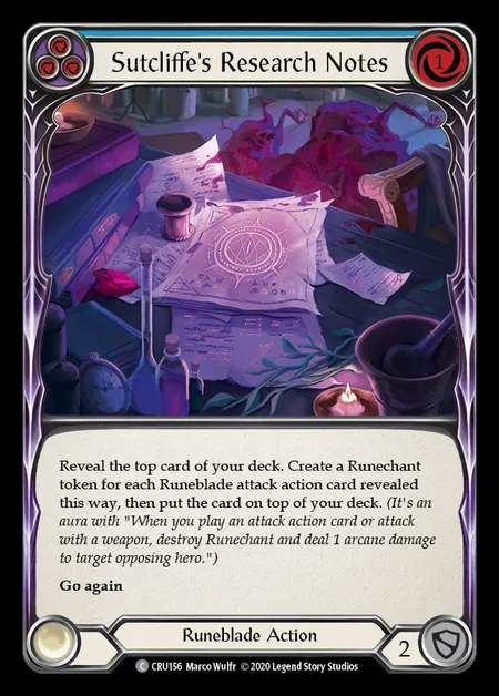 [Runeblade] Sutcliffe's Research Notes (blue) [1st-CRU_156-C]