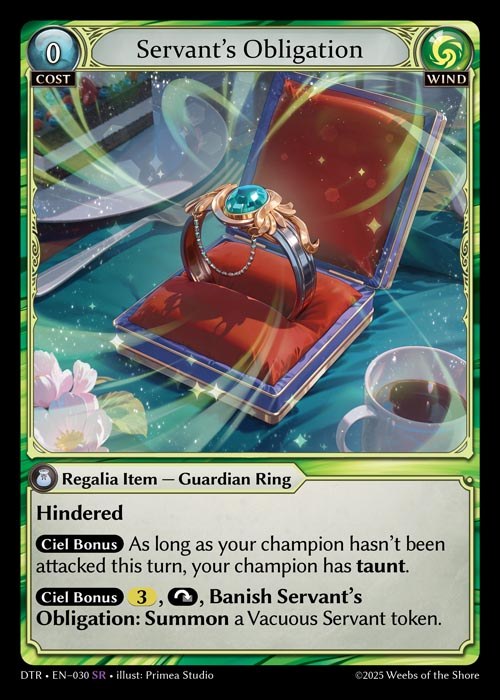 [Wind] Servant's Obligation [DTR030-SR]