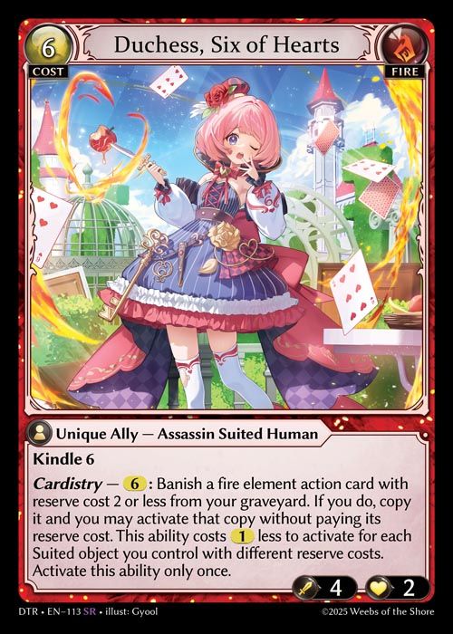 [Fire] Duchess, Six of Hearts [DTR113-SR]