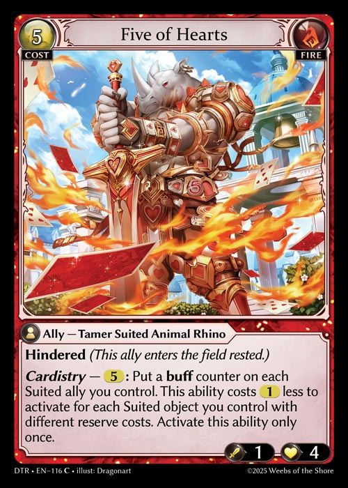 [Fire] Five of Hearts [DTR116-C]