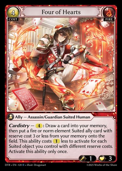 [Fire] Four of Hearts [DTR120-R]