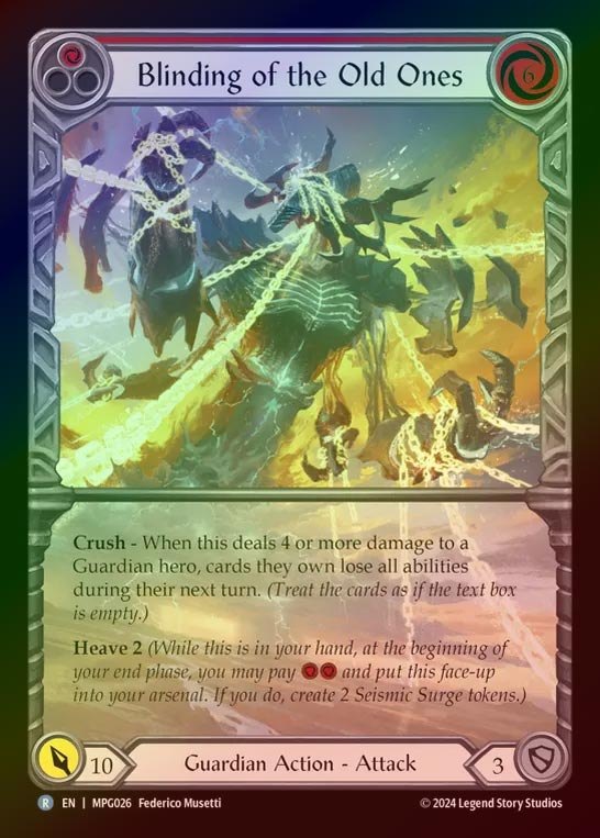 【RF】【EN】[Guardian] 古きものの束縛/Blinding of the Old Ones(red) (Extended Art) [MPG026-R]