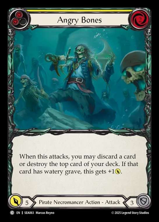 【EN】[Pirate Necromancer] 飢えた骸骨/Angry Bones (yellow)  [SEA063-C]