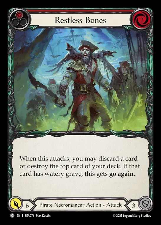 【EN】[Pirate Necromancer] 彷徨う骸骨/Restless Bones (red)  [SEA071-C]