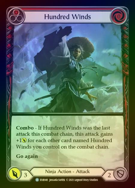 【RF】[Ninja] Hundred Winds (Extended Art) [EVR041-R] (red) Rainbow Foil