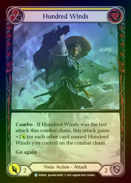 【RF】[Ninja] Hundred Winds (Extended Art) [EVR042-R] (yellow) Rainbow Foil