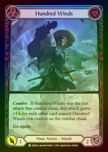 【RF】[Ninja] Hundred Winds (Extended Art) [EVR043-R] (blue) Rainbow Foil