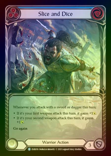 【RF】[Warrior] Slice and Dice (Extended Art) [EVR059-R] (blue) Rainbow Foil