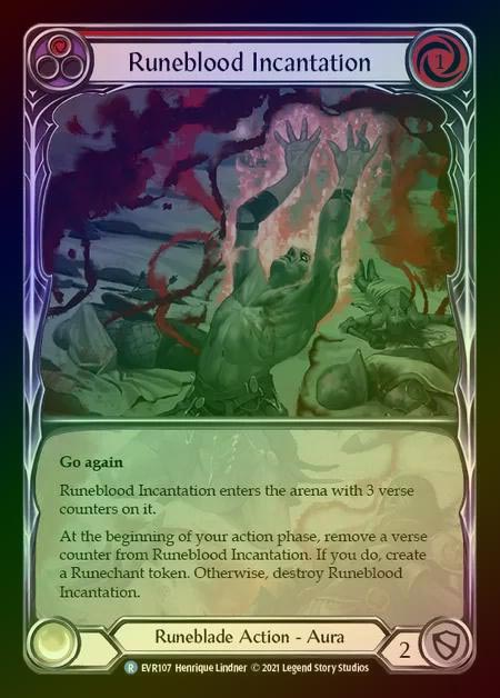 【RF】[Runeblade] Runeblood Incantation (Extended Art) [EVR107-R] (red) Rainbow Foil