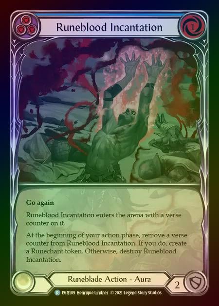 【RF】[Runeblade] Runeblood Incantation (Extended Art) [EVR109-R] (blue) Rainbow Foil