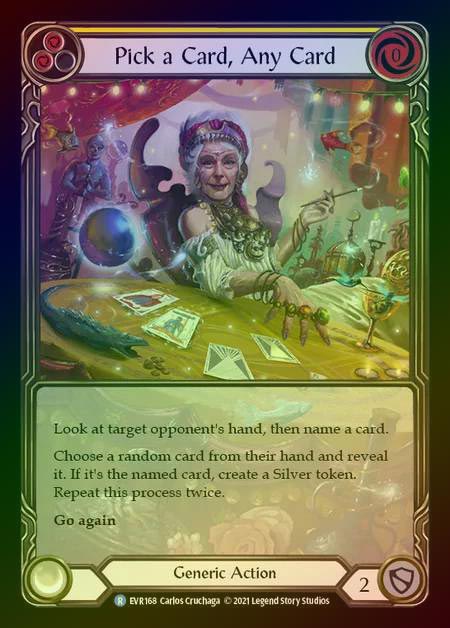【RF】[Generic] Pick a Card, Any Card (Extended Art) [EVR168-R] (yellow) Rainbow Foil