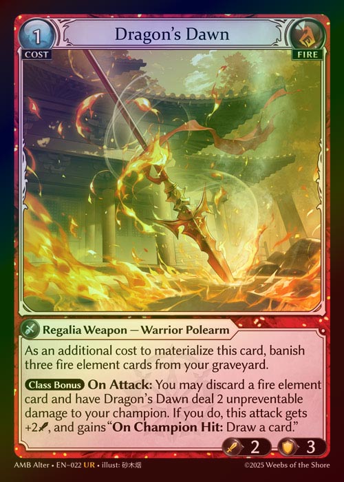 【FOIL】[Fire] Dragon's Dawn [AL-AMB022-UR]