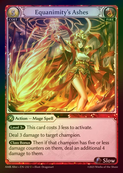 【FOIL】[Fire] Equanimity's Ashes [AL-AMB232-U]