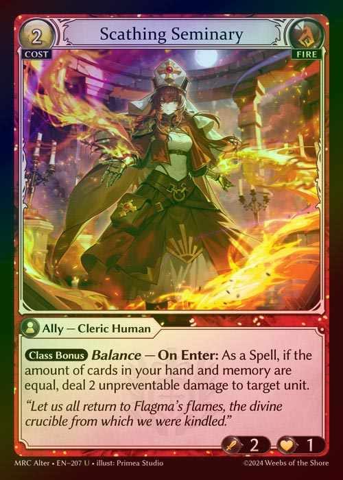 【FOIL】[Fire] Scathing Seminary [AL-MRC-207-U]
