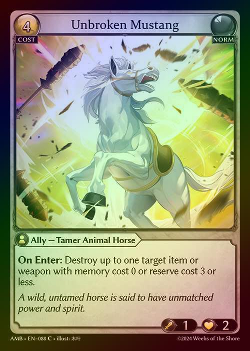 【FOIL】[Norm] Unbroken Mustang [AMB088-C]