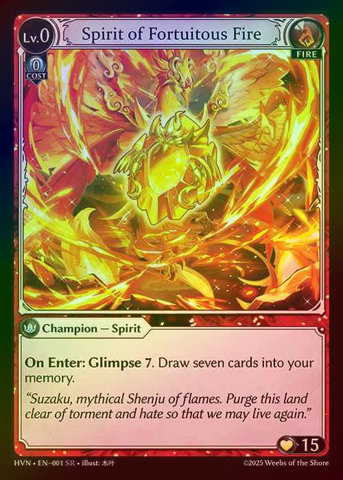 【FOIL】[Fire] Spirit of Fortuitous Fire [HVN001-SR]