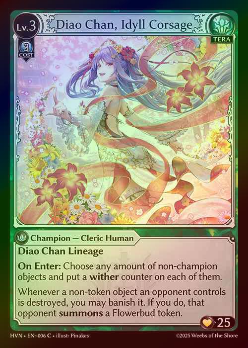 【FOIL】[Tera] Diao Chan, Idyll Corsage [HVN006-C]