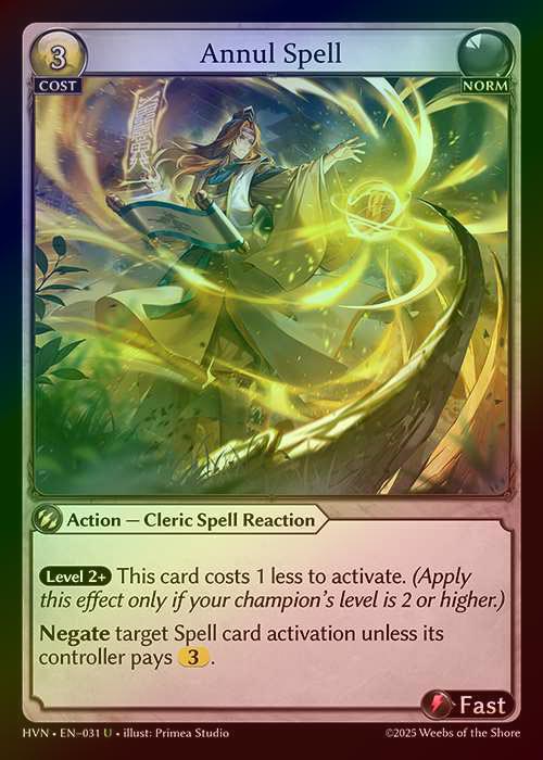 【FOIL】[Norm] Annul Spell [HVN031-U]