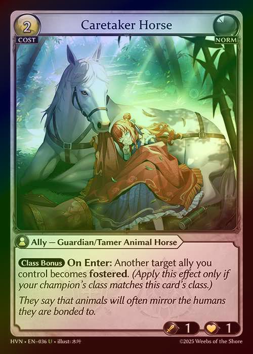 【FOIL】[Norm] Caretaker Horse [HVN036-U]