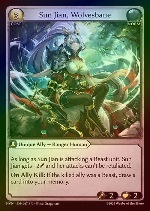 【FOIL】[Norm] Sun Jian, Wolvesbane [HVN067-SR]