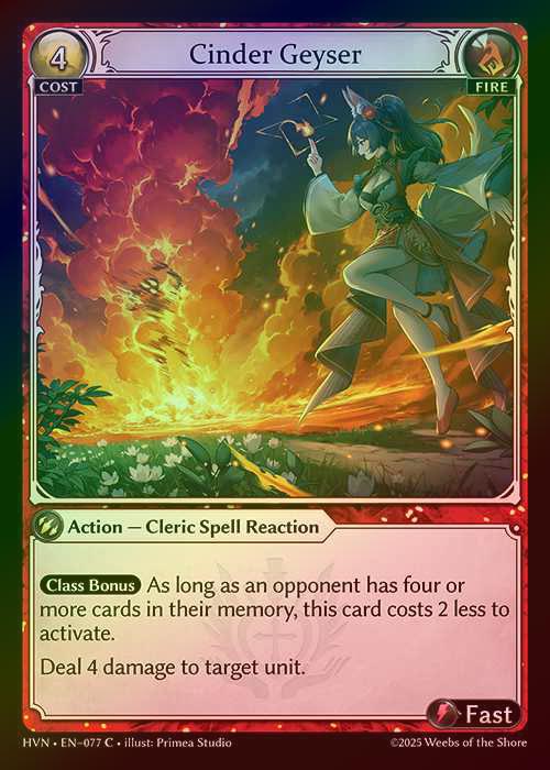 【FOIL】[Fire] Cinder Geyser [HVN077-C]