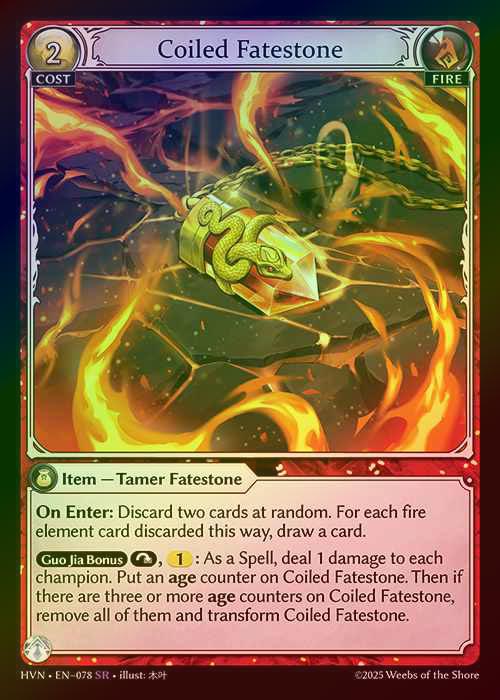【FOIL】[Fire] Coiled Fatestone / Serpentine Judicator [HVN078-SR]