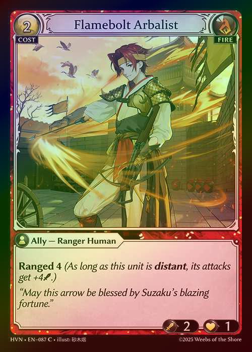 【FOIL】[Fire] Flamebolt Arbalist [HVN087-C]