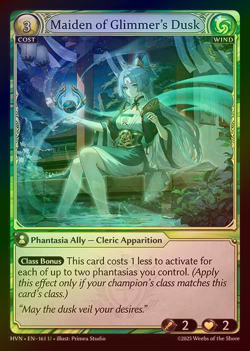 【FOIL】[Wind] Maiden of Glimmer's Dusk [HVN161-U]