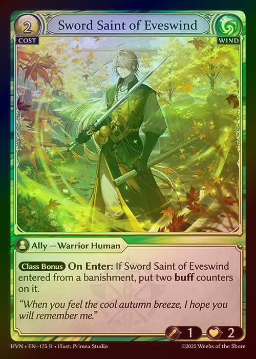 【FOIL】[Wind] Sword Saint of Eveswind [HVN175-R]