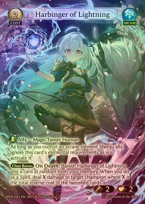 【FOIL】[Arcane] Harbinger of Lightning [HVN185-UR]