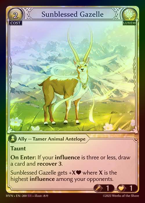 【FOIL】[Luxem] Sunblessed Gazelle [HVN200-SR]