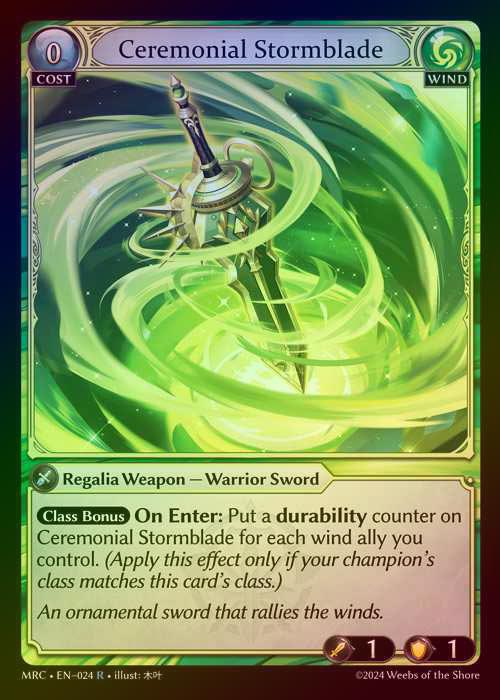 【FOIL】[Wind] Ceremonial Stormblade [MRC024-R]