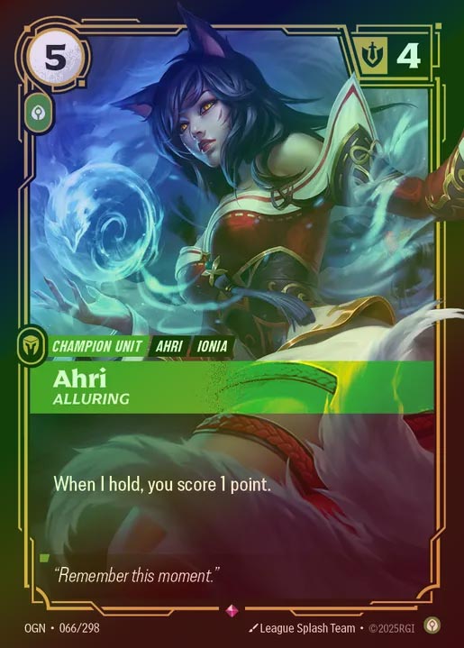 【FOIL】[Calm] Ahri, Alluring [OGN-066-R]