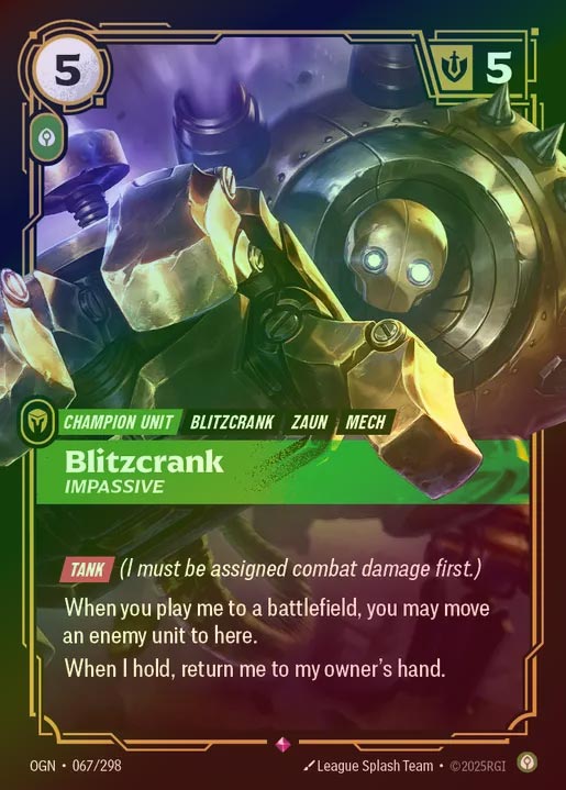 【FOIL】[Calm] Blitzcrank, Impassive [OGN-067-R]