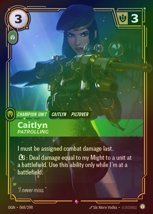 【FOIL】[Calm] Caitlyn, Patrolling [OGN-068-R]