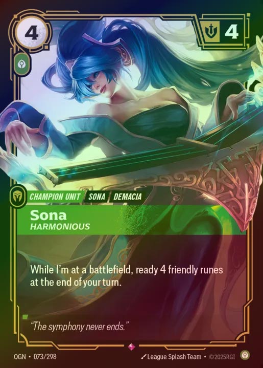 【FOIL】[Calm] Sona, Harmonious [OGN-073-R]
