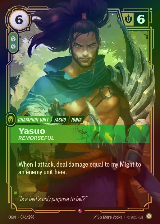 【FOIL】[Calm] Yasuo, Remorseful [OGN-076-R]