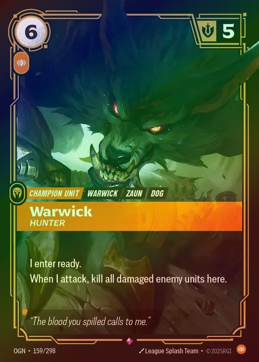 【FOIL】[Body] Warwick, Hunter [OGN-159-R]