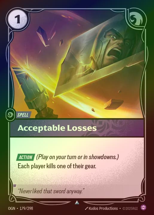【FOIL】[Chaos] Acceptable Losses [OGN-179-U]