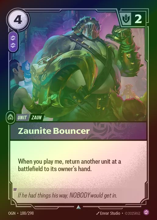 【FOIL】[Chaos] Zaunite Bouncer [OGN-188-U]