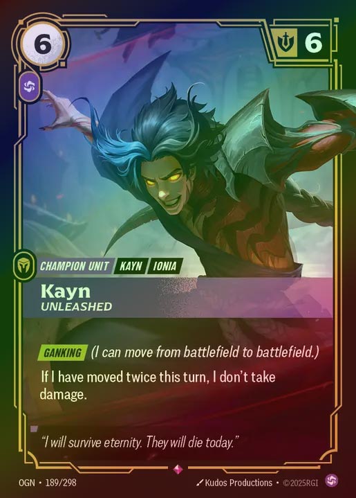 【FOIL】[Chaos] Kayn, Unleashed [OGN-189-R]