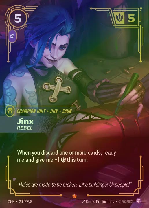 【FOIL】[Chaos] Jinx, Rebel [OGN-202-E]