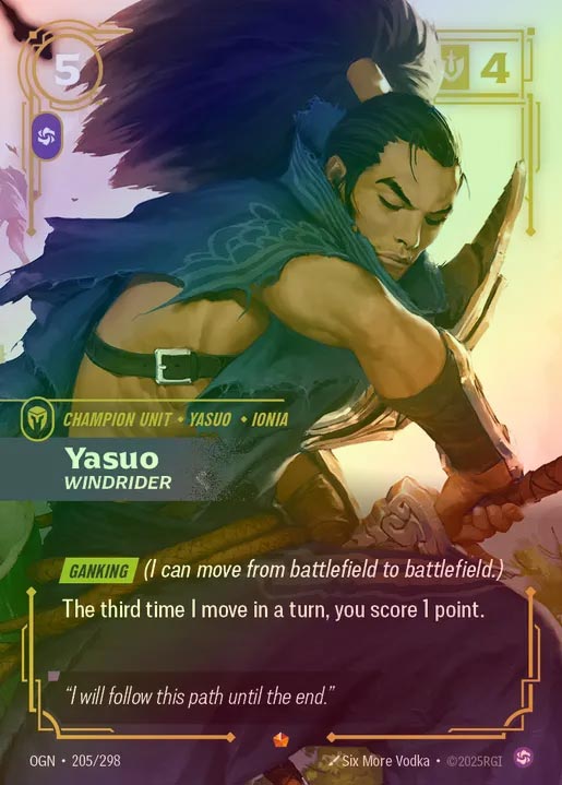 【FOIL】[Chaos] Yasuo, Windrider [OGN-205-E]