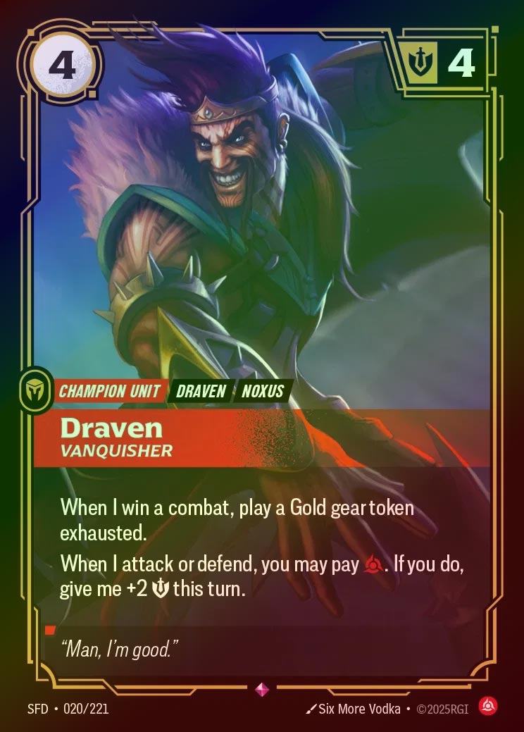 【FOIL】[Fury] Draven, Vanquisher [SFD-020-R]