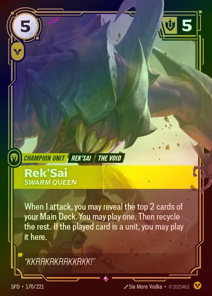 【FOIL】[Order] Rek'Sai, Swarm Queen [SFD-170-R]