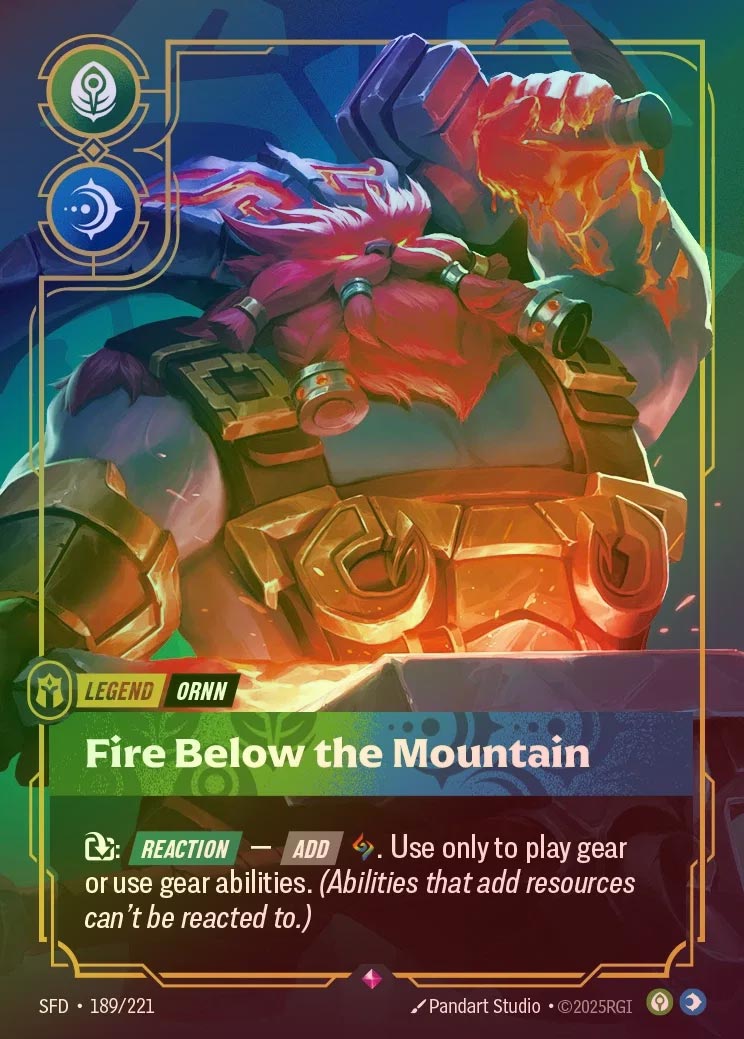 【FOIL】[Calm Mind] Ornn, Fire Below the Mountain [SFD-189-R]