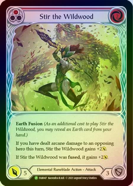 【RF】[Elemental Runeblade] Stir the Wildwood (red) [FAB047] (Promo) Rainbow Foil